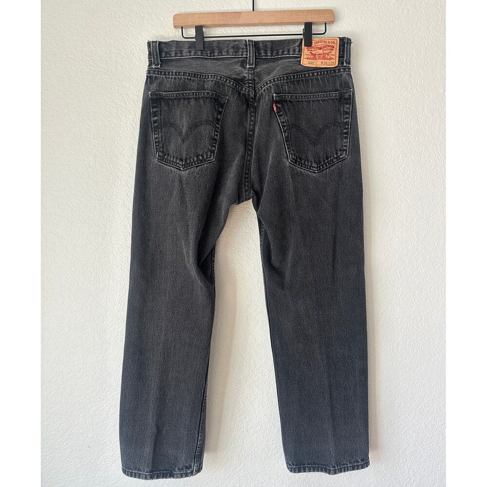 Levi’s 505 Faded Black Straight Leg Jeans 36x29 Vintage Regular Fit